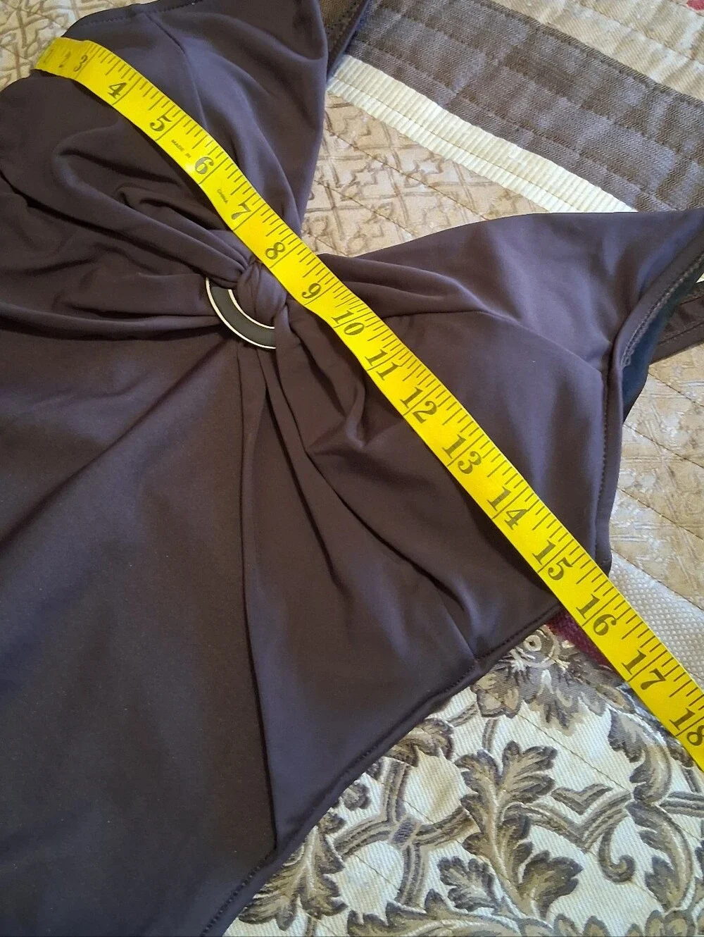 Miraclesuit One‎ Piece Swimsuit Dark Brown Buckle  Sz12 Padded Vacation Beach